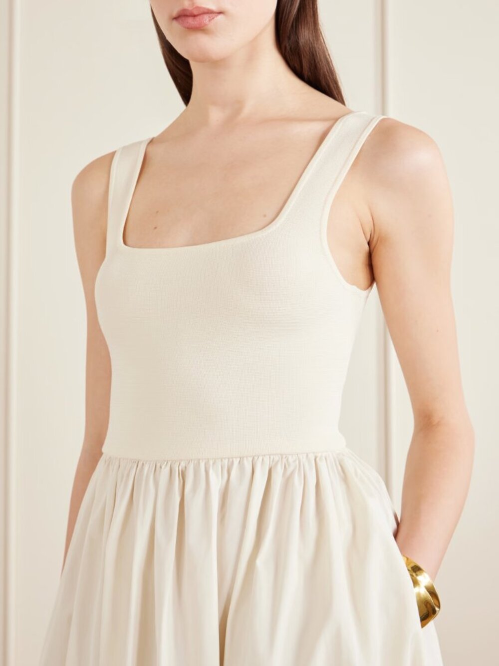 MATTEAU Cotton-poplin and stretch-knit maxi dress - Picture 4 of 4